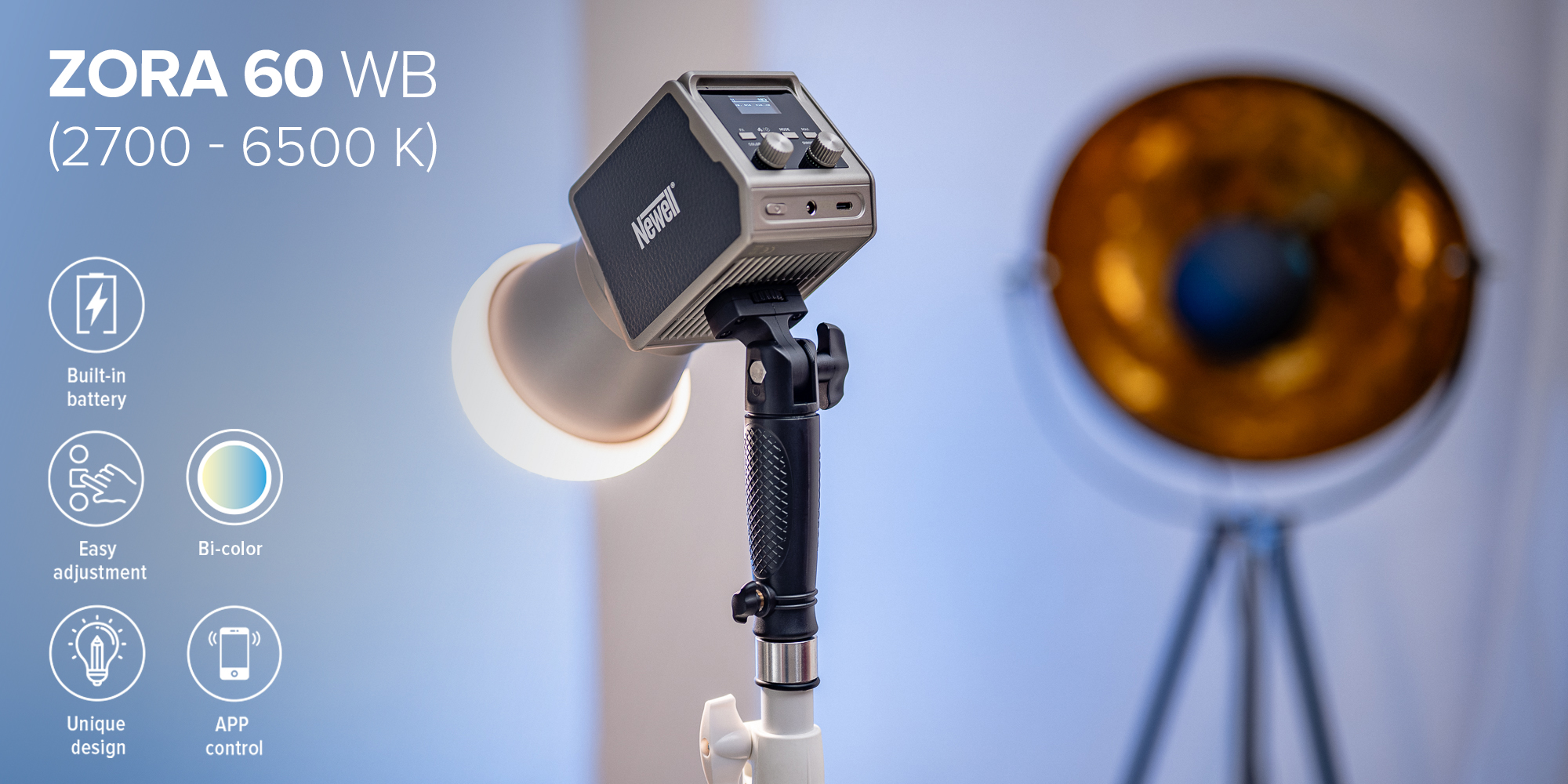 Lampa LED Newell Zora 60 WB (2700 - 6500 K)